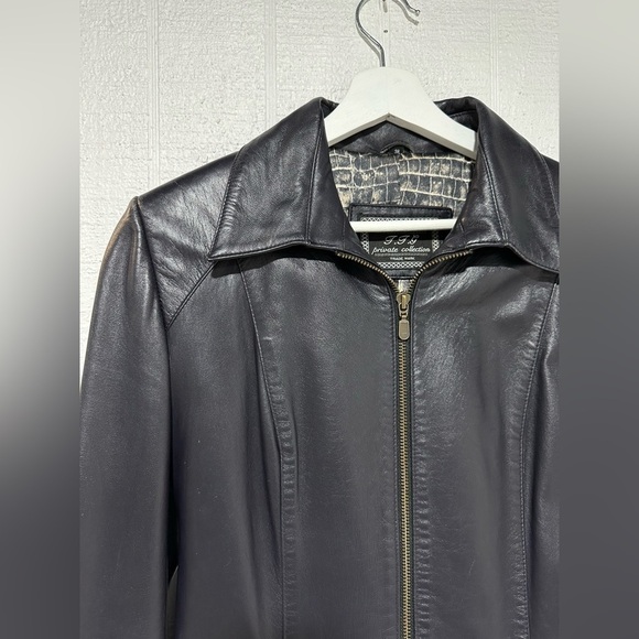 J.J.G private collection genuine leather coat jacket size S - Picture 2 of 14